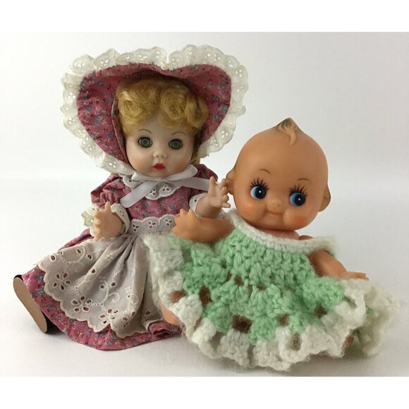 Rothschild Doll Co. Vinyl Jointed 1985 Blonde Braids Green Eyes 11” Floral Dress - Picture 5 of 16